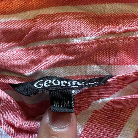George Pink and White Striped Button Down Shirt - Picture 3 of 3